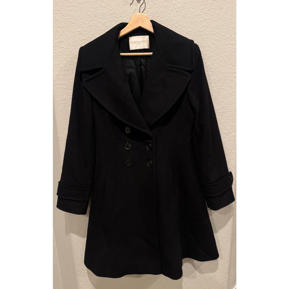 Fleurette Double Breasted Wool Princess Coat Size 10 - Picture 10 of 11
